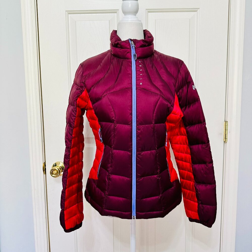 NEW MILLET BURGUNDY LIGHTWEIGHT FULL ZIP DOWN PUFFER JACKET